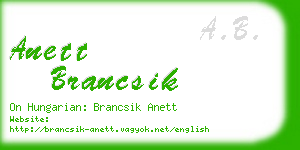 anett brancsik business card